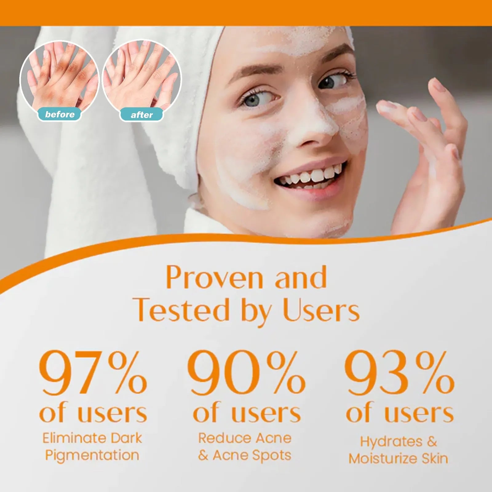 A 100g whitening vitamin soap bar for body cleansing with kojic acid and botanical extracts.