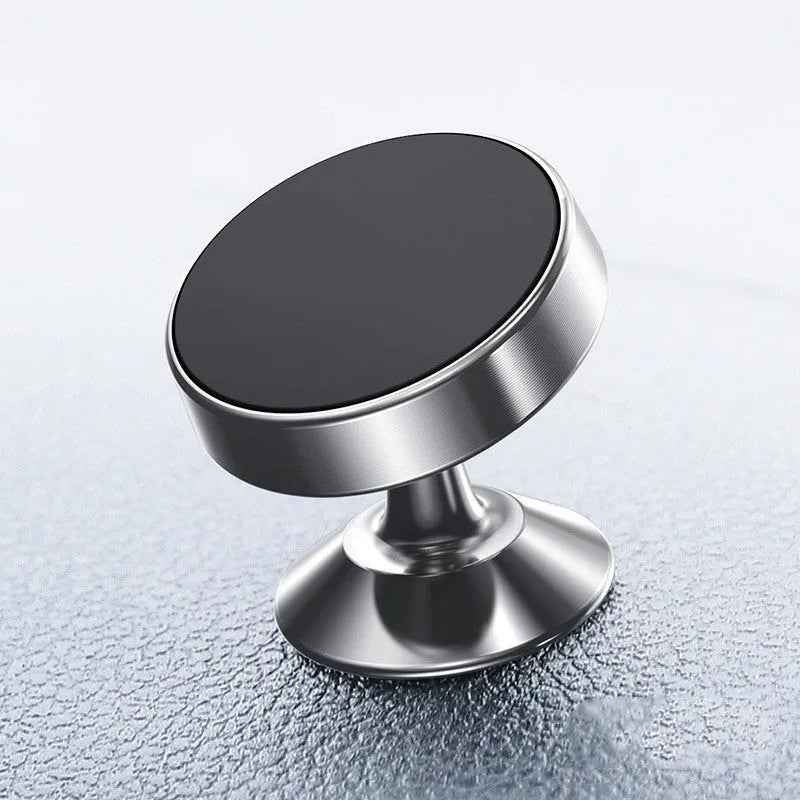 Magnetic car phone holder with aluminium alloy CD-texture finish in three colour options