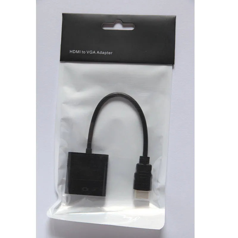 HDMI to VGA bus HD converter cable 0.3m, black, with copper wire and female VGA connector