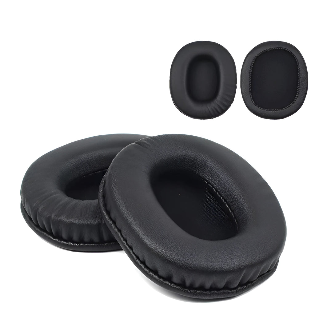 Black soft PU leather replacement ear pads for Sony MDR-1R headphones, shown as a pair.