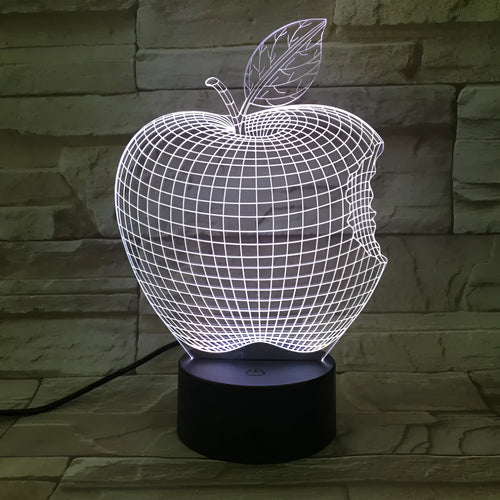 3D fruit colourful night light with acrylic shade and touch controls showing seven colour options