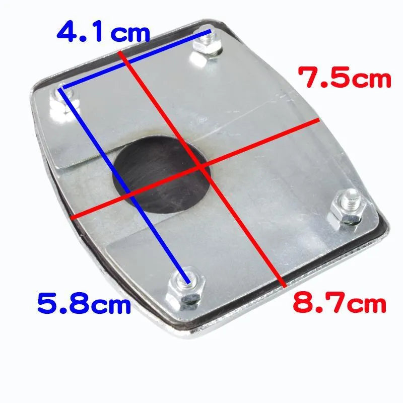 Metal motorcycle brake pedal skid plate for scooters and electric vehicles