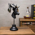 Natural resin animal sculpture home decoration in wood colour 32cm tall