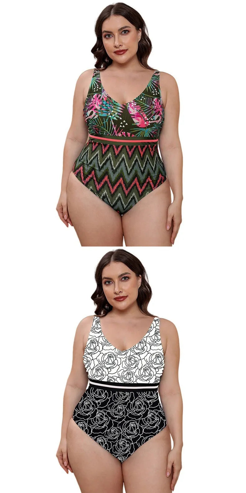 Women's striped vest print one-piece swimsuit with spaghetti straps in blue pattern