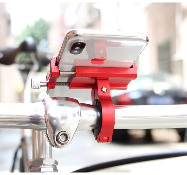 Bicycle phone holder aluminium alloy 360 degree rotating mount on handlebar with phone