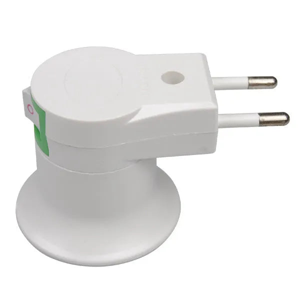 White E27 screw lamp holder wall plug adapter with on-off switch and bakelite construction