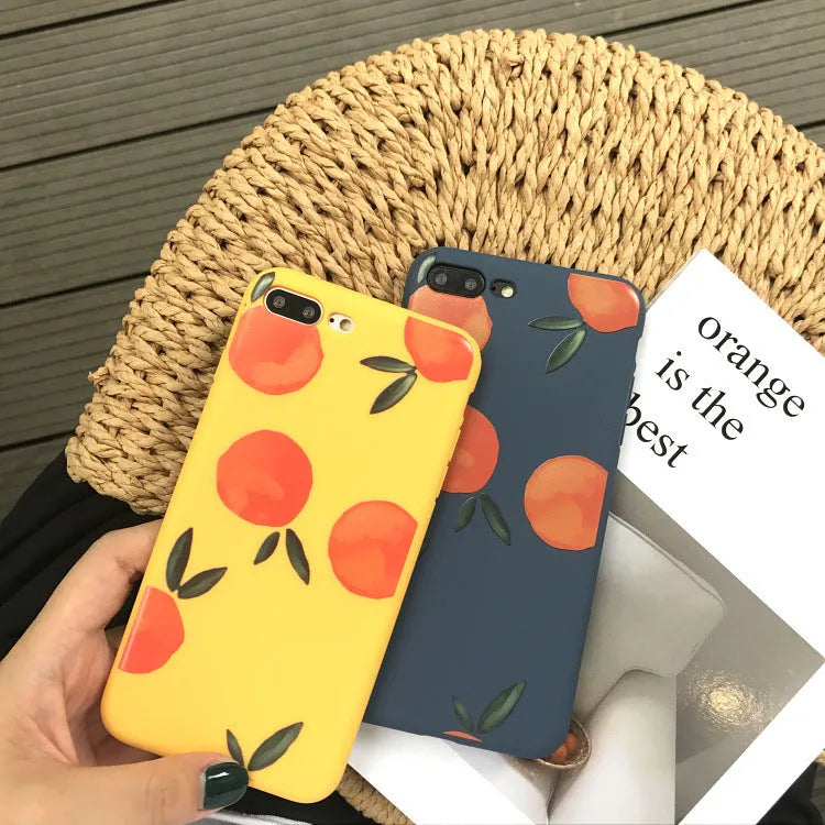 Orange TPU matte phone case for iPhone with shockproof silicone soft shell