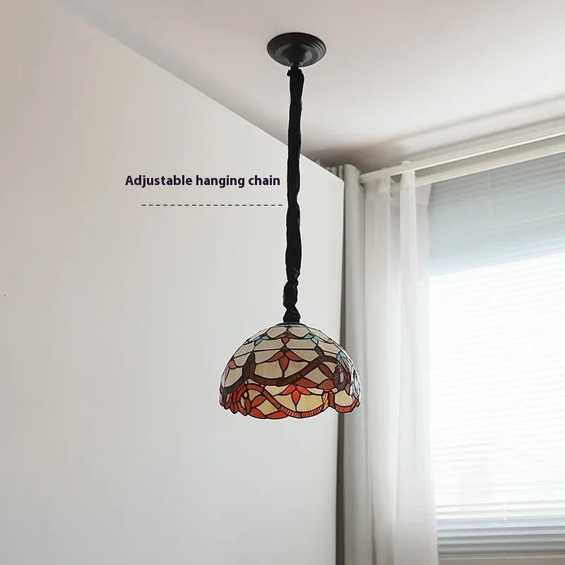MD1027 hand-woven glass pendant lamp with Mediterranean design, ABS chassis, for bedroom or dining room