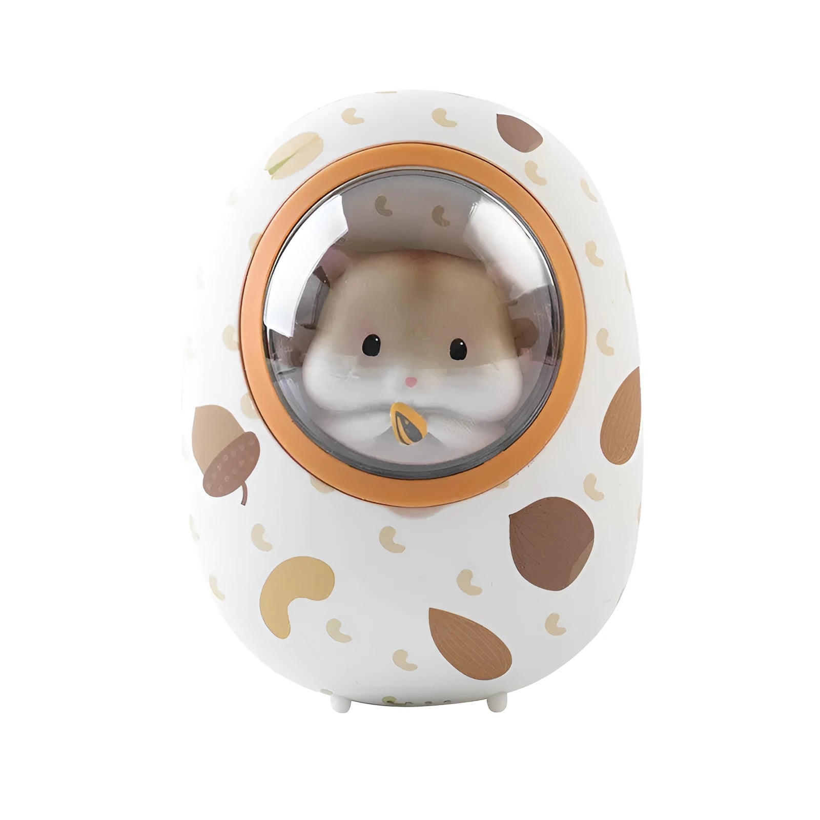 White hamster hand warmer power bank with 5000mAh battery and four gear heating settings