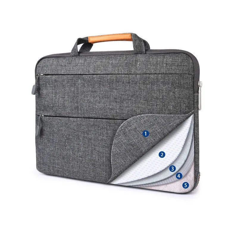 Microsoft Surface Pro 4 protective sleeve in grey 600D nylon with front pocket and fluffy interior