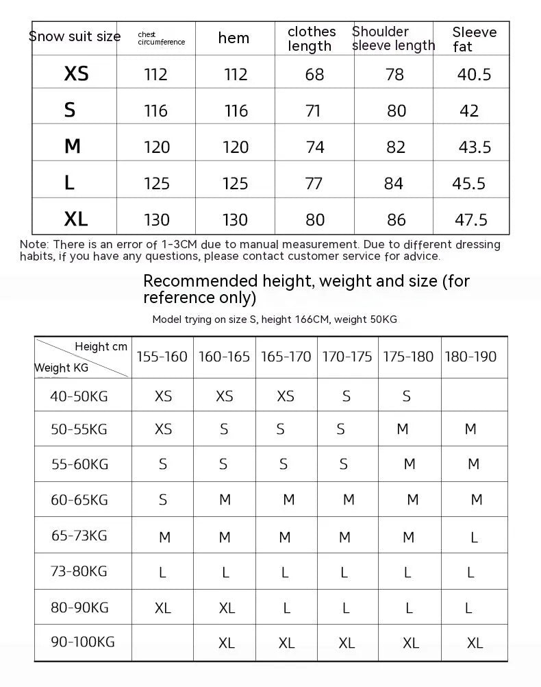 Yellow and black unisex ski suit with windproof waterproof double plate construction for snow sports