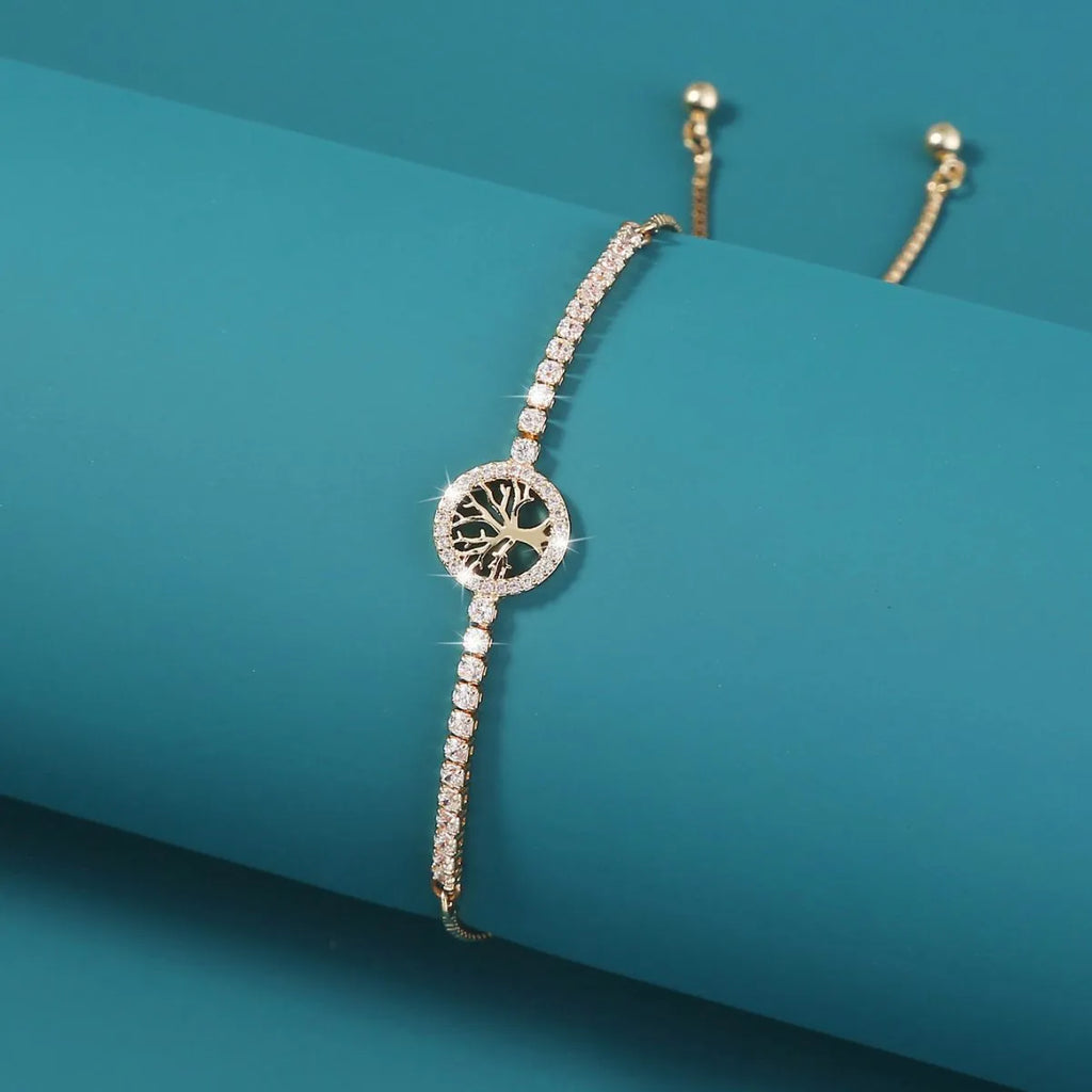 Lucky tree element zircon bracelet for women electroplated metal European American style NB672