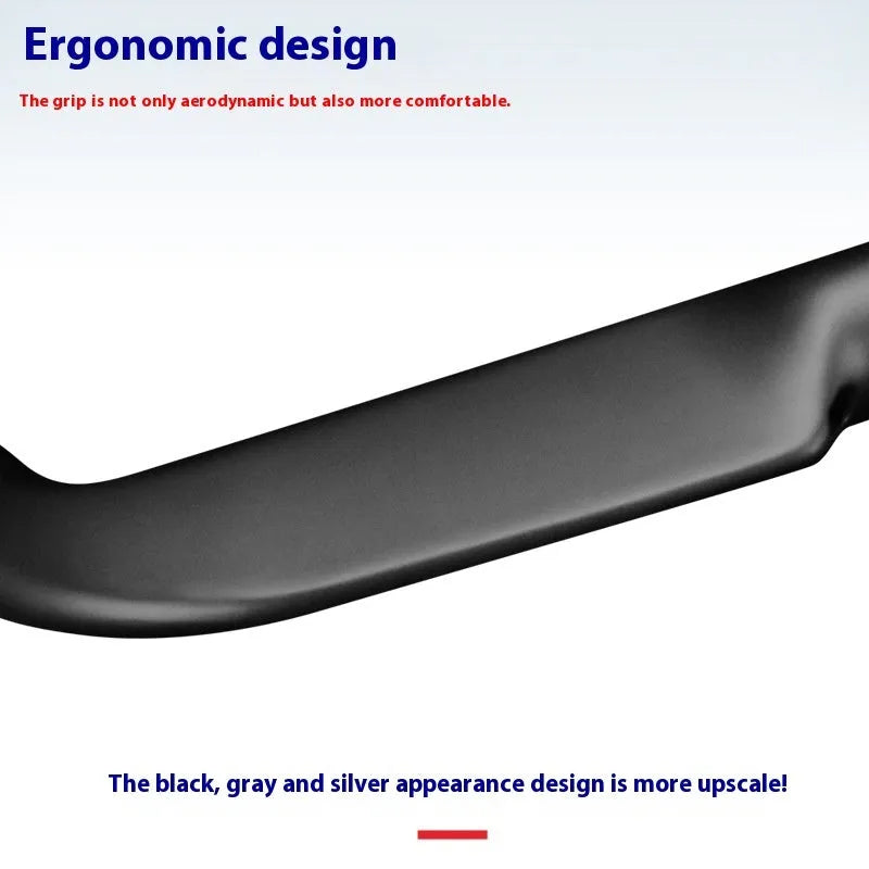 Carbon fiber road bicycle handle bar with double line finish shown in black