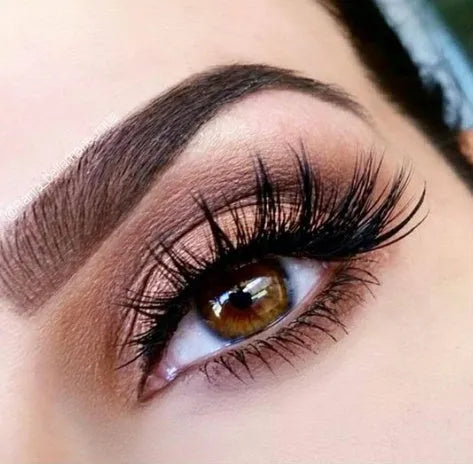 Handmade 3D mink full strip false eyelashes in style A01 against a white background