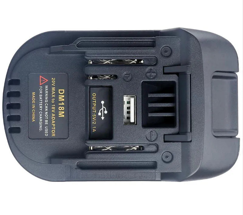 Black Milwaukee to Makita battery adapter converter for DM18M and H99F models