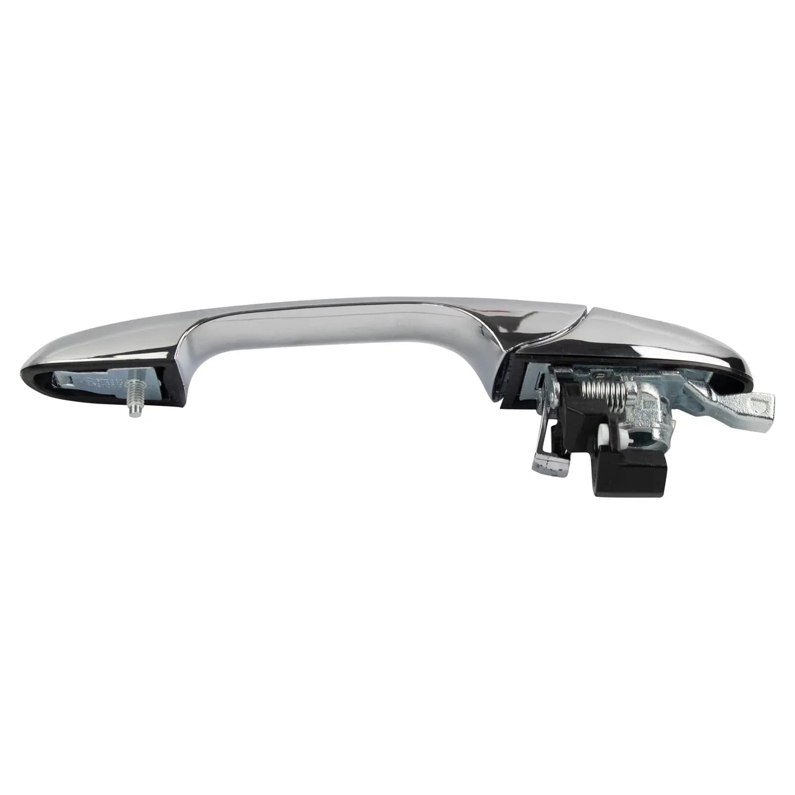 Black plastic car door handle for Fiat 500 measuring 16.2x8x7 cm