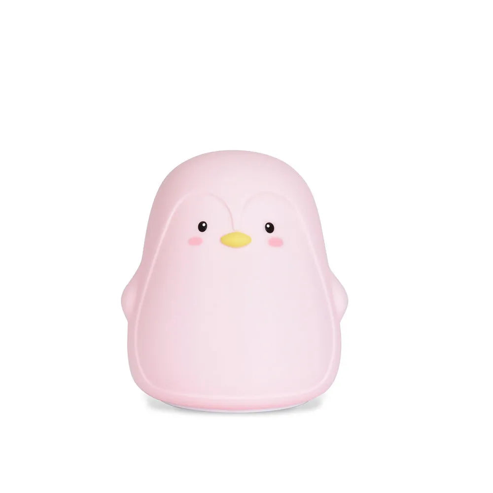 Penguin night light in white, silicone and ABS, 118x110x132mm, with USB cable and colour box