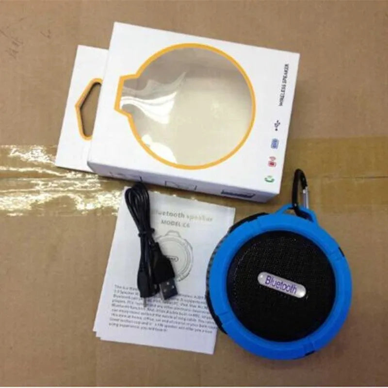 Portable waterproof Bluetooth speaker IPX6 outdoor with mountaineering clip, available in five colours
