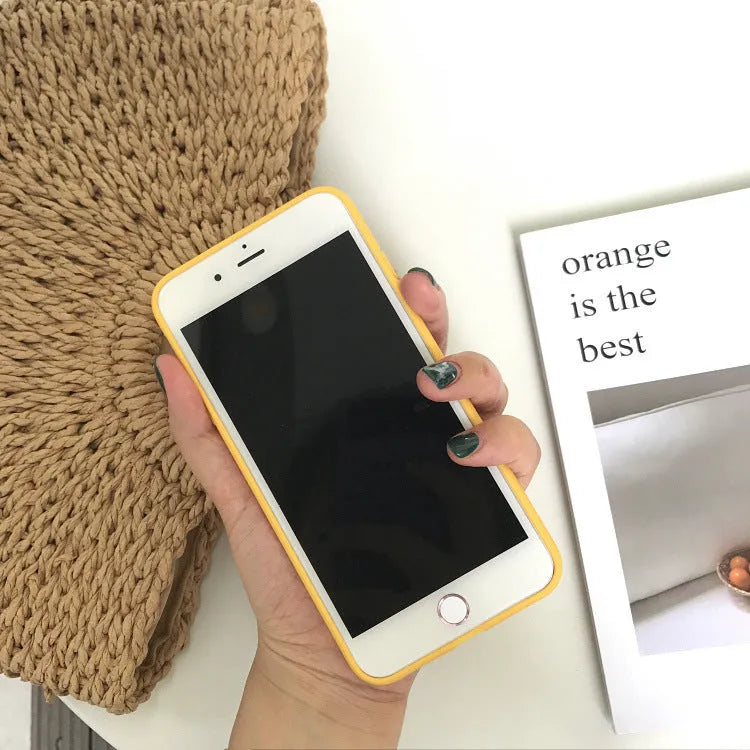 Orange TPU matte phone case for iPhone with shockproof silicone soft shell
