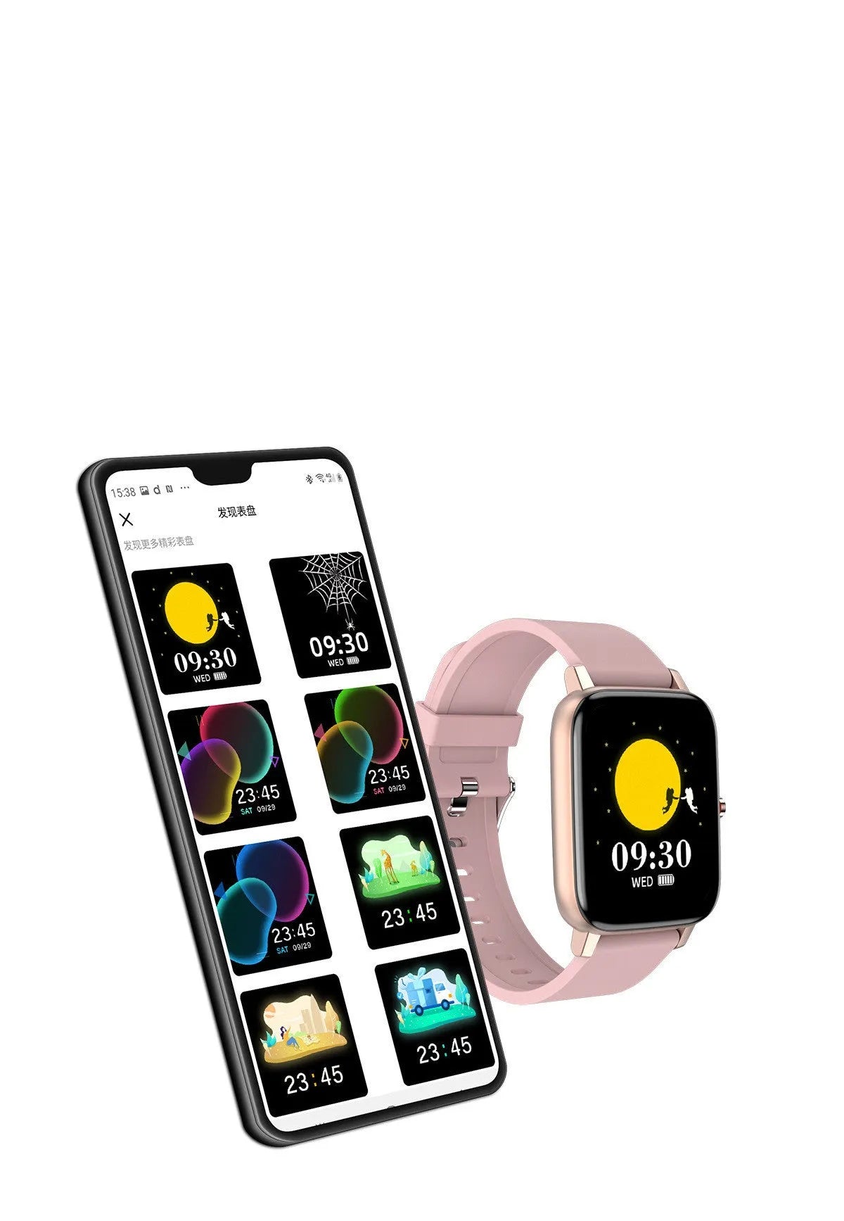 H80 black sports smart watch with ECG monitoring on a wrist, showing the 1.69-inch touch screen display.