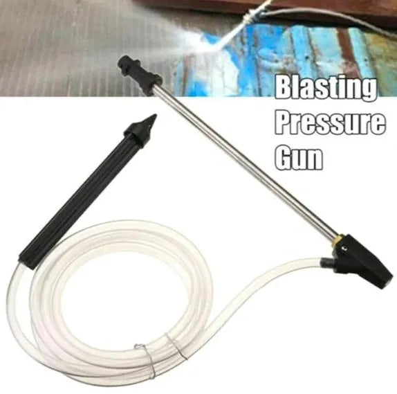 Derusting ceramic nozzle with ceramic head, stainless steel handle, and copper 1/4 quick plug connector