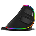 Vertical ergonomic snail-shaped RGB wired computer mouse with USB cable