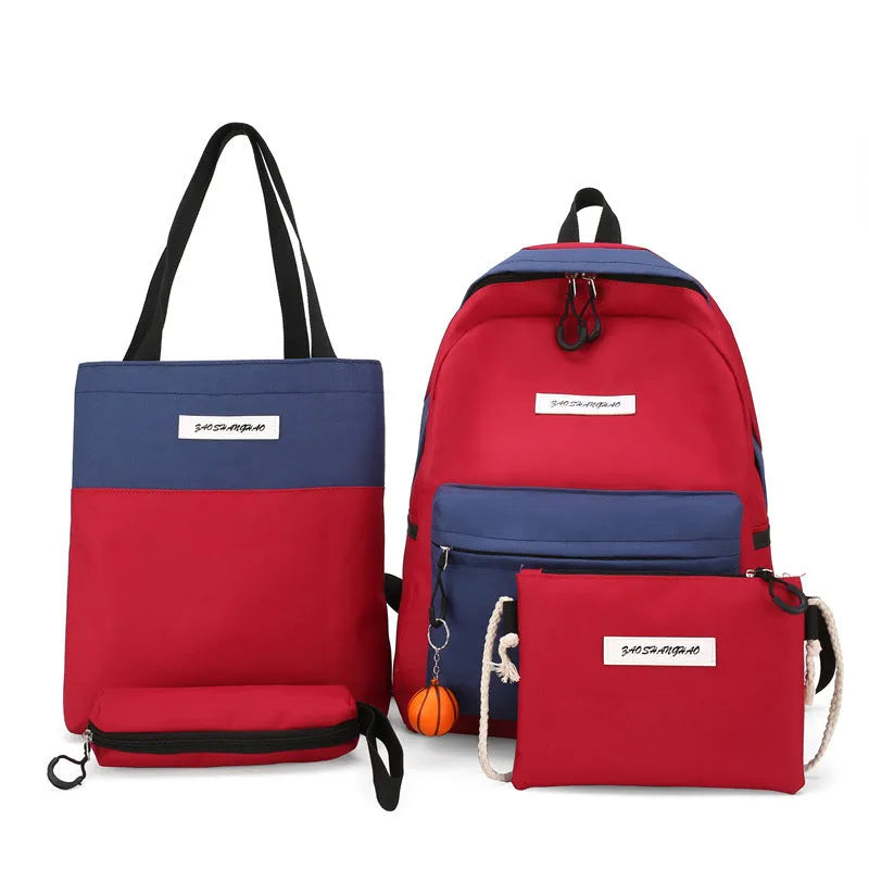 Canvas backpack for women medium 20-35L square shape zipper closure with soft handle and air cushion strap