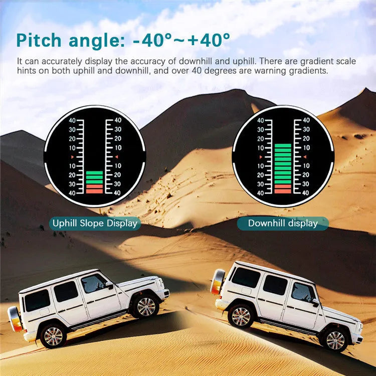 GPS GO 2 car HUD with colour LCD display showing speed and compass, carbon fibre design on dashboard