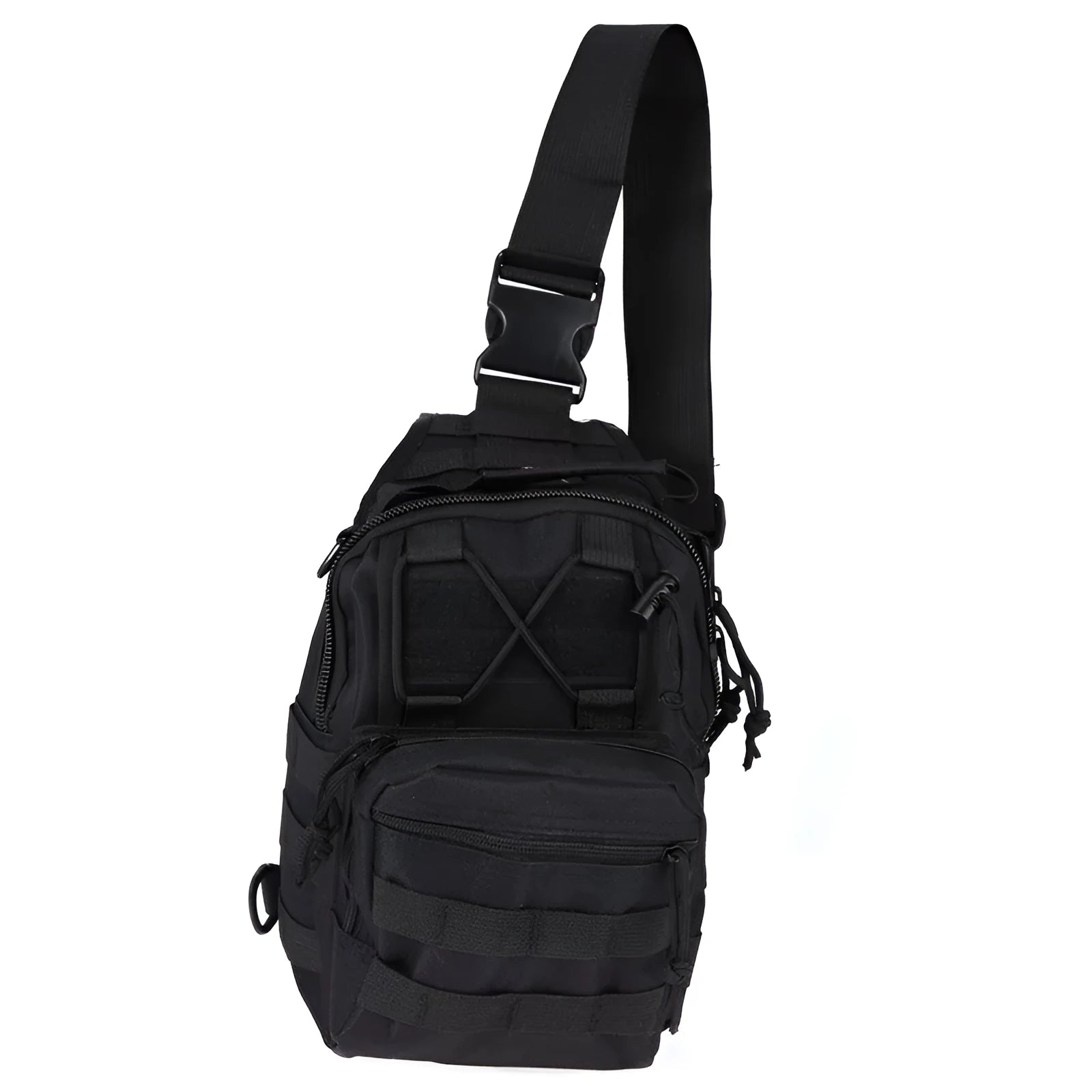 Military tactical backpack with MOLLE system and x-type quick fetching on the front, 600D waterproof Oxford, 28x20x14 cm, small booby-bag style
