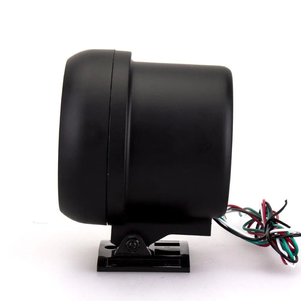 Black automotive tachometer with blue-lit pointer display measuring 95mm