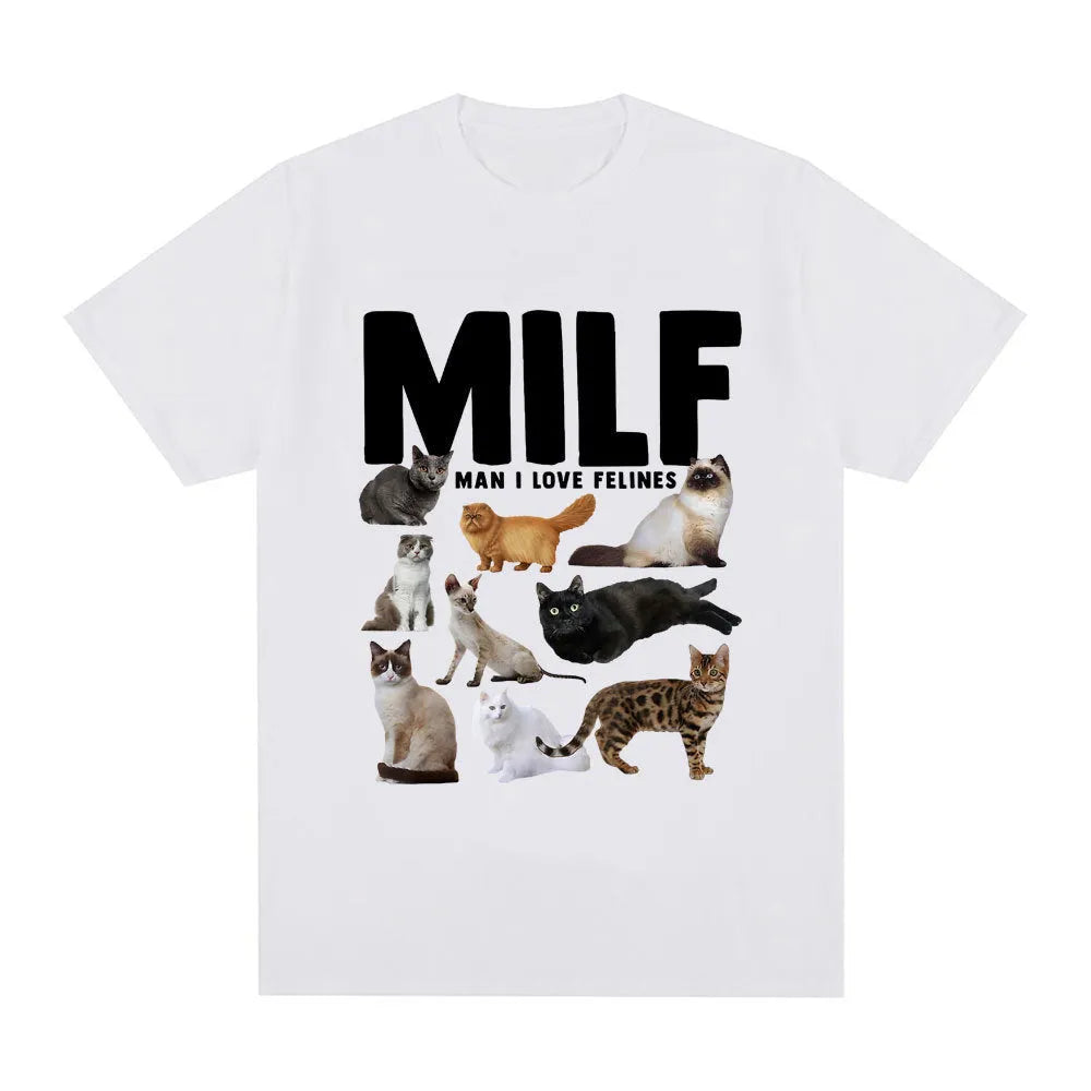 Cat Lovers graphic t-shirt in cotton, short sleeve pullover, printed cat design, available in multiple colours