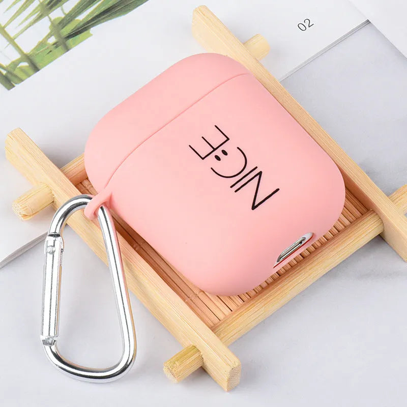 AirPods protective case cover in pink PC plastic with flower decorative design