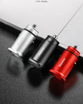 USB Smart Car Charger 4.8A aluminium alloy dual port in black silver red compact size
