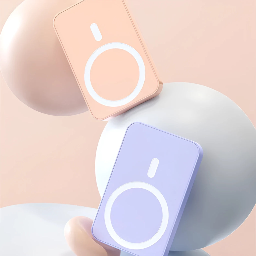 Pink purple or white plastic magnetic wireless power bank 20000mAh 20W output