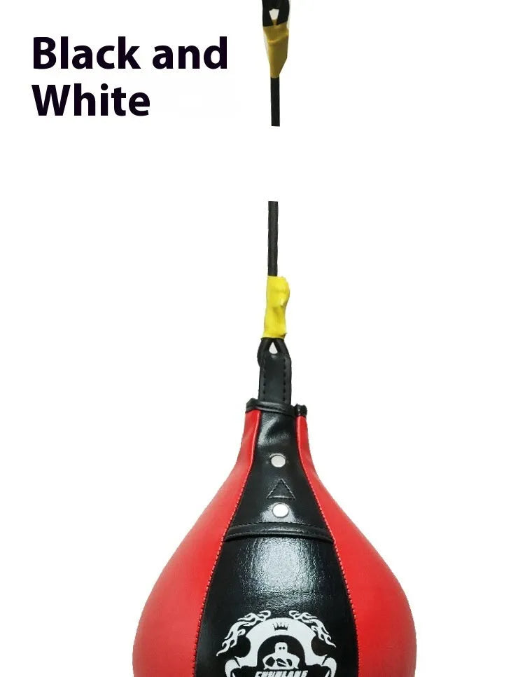 Diamond pattern boxing speed ball in black and red for Muay Thai and reaction training