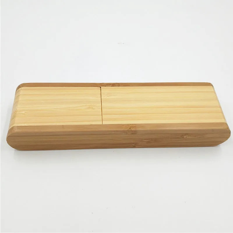 Bamboo signature pen set with ballpoint refill and pen case in true colour finish