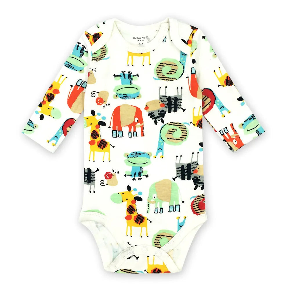 100% cotton long sleeve baby romper jumpsuit in neutral colour on white background