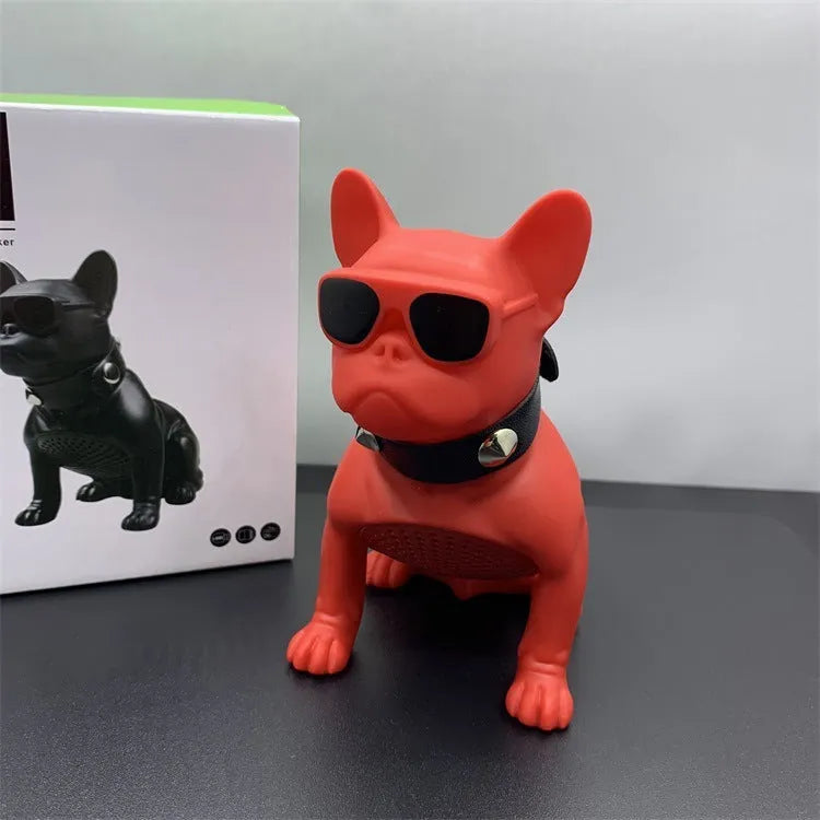 Mini full body bulldog Bluetooth speaker in black, red or white colours