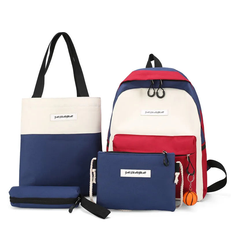 Canvas backpack for women medium 20-35L square shape zipper closure with soft handle and air cushion strap