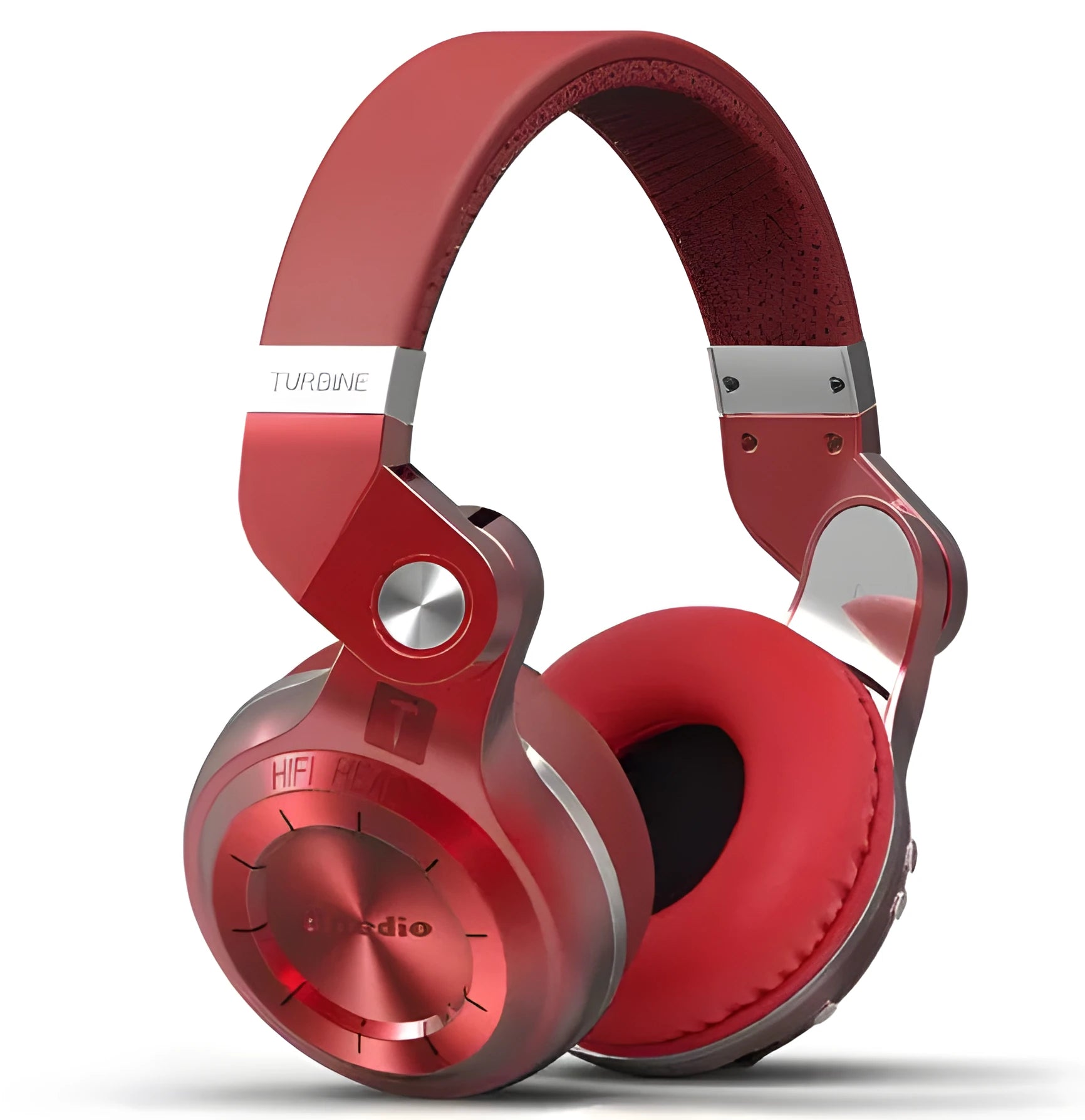 Bluedio T2 Plus wireless on-ear headphones in blue colour with headband and large ear cups.