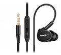 Wired ear-hook sports headset with microphone, 1.2m TPE cable, black colour