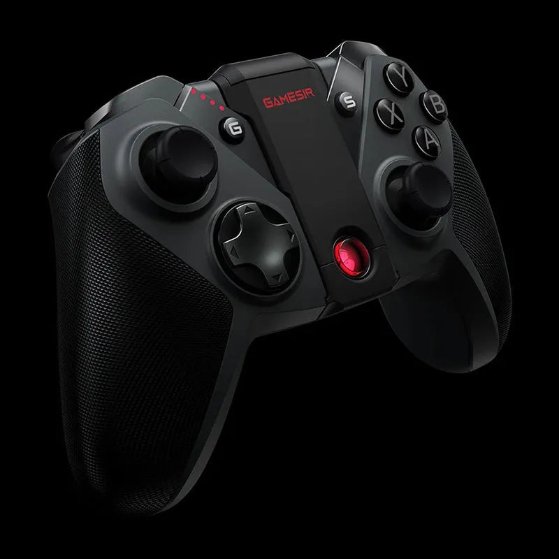 Black Gaishi game controller with chicken grip handle design and USB Type-C cable