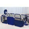 Children's playpen tent with Oxford cloth and stainless steel frame, dark grey colour, 1.22m by 2.3m by 1.05m size.