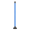 Red and blue aluminium alloy golf swing trainer with magnetic direction and alignment bar.