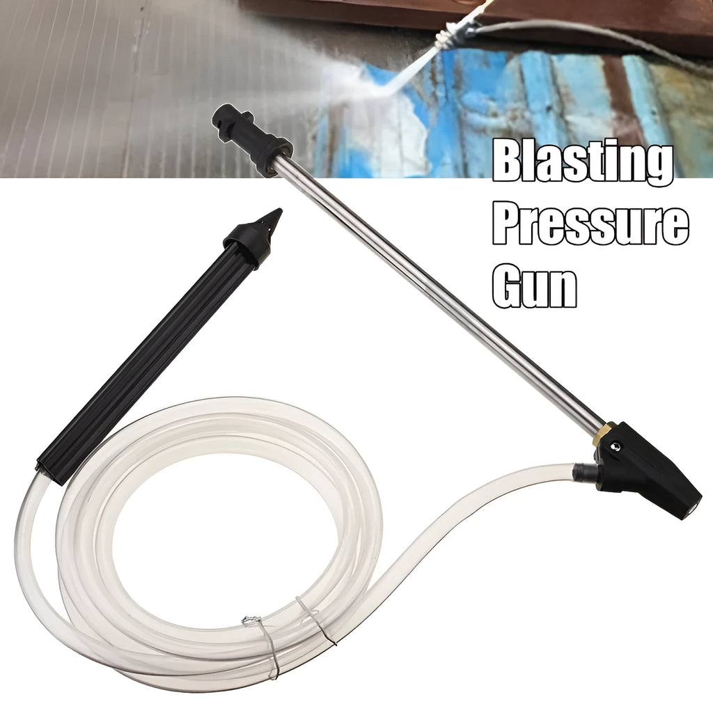 Derusting ceramic nozzle with ceramic head, stainless steel handle, and copper 1/4 quick plug connector