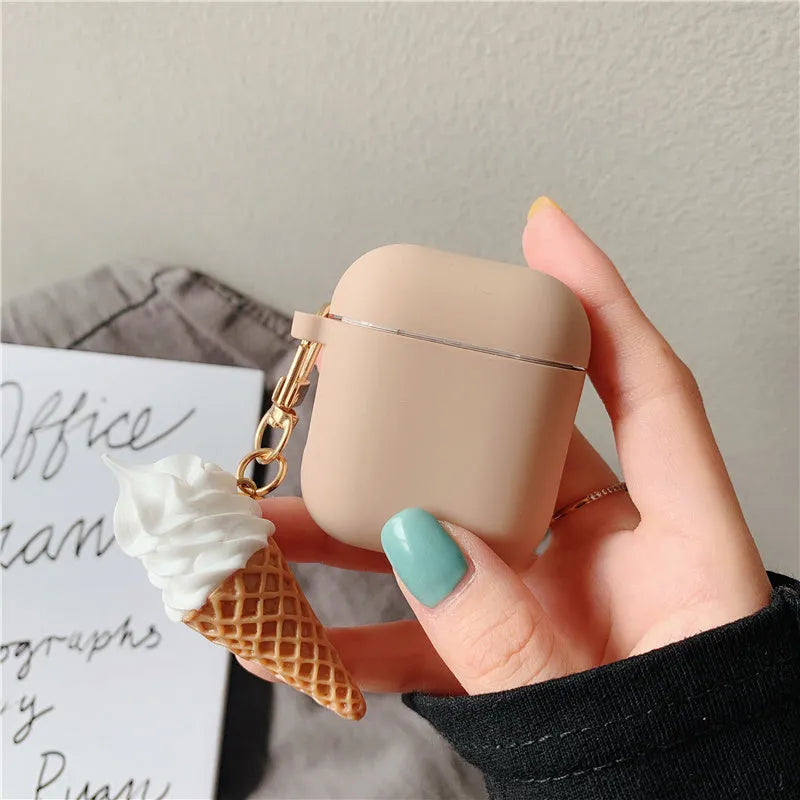 Silicone protective case for Apple AirPods 2 wireless earbuds in photographic colour design