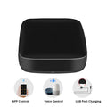 Black voice control universal infrared remote control with WiFi connectivity for smart home automation