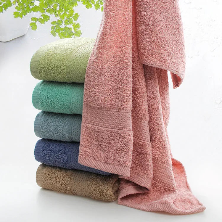 Thickened cotton bath towel in Dark Blue, weak-twist yarn, 80% cotton blend, foldable