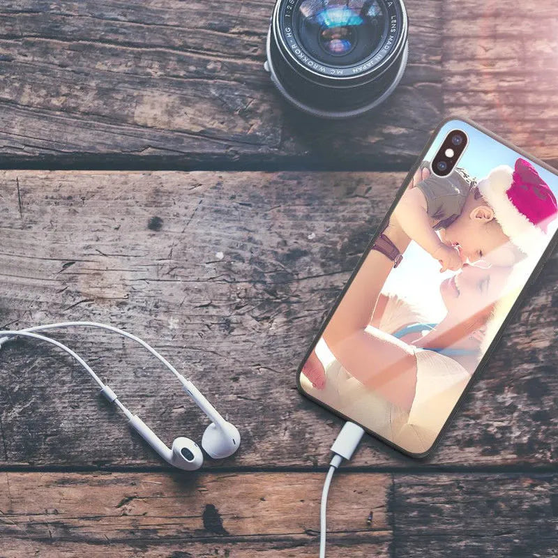 Slim patterned hard case for iPhone with raised camera edge and precise button cutouts.