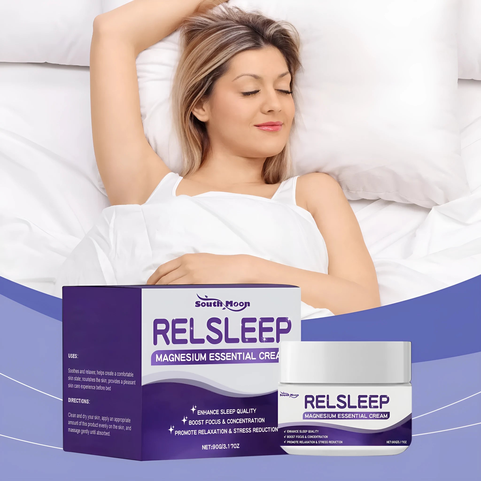 90g jar of Sleep Magnesium Essence Cream with honey and magnesium sulphate for soothing night care